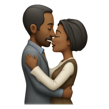 Husband kissing wife sticker