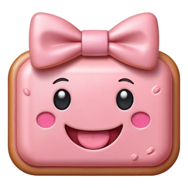 SPAM MEAT kawaii SMILING EMOJI with bow sticker