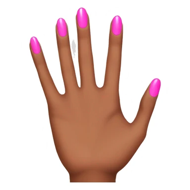 brown skin hand with pink nails sticker