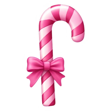 Pink candy cane with pink bow sticker