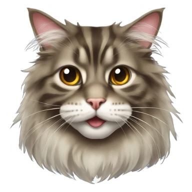 Maine Coon with a stupid face sticker