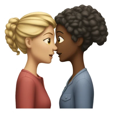 One woman whispers into the ear of another woman. sticker
