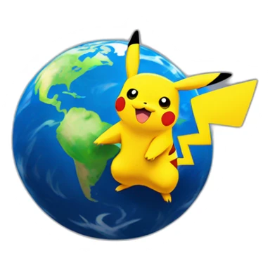 pikachu meets earth sticker