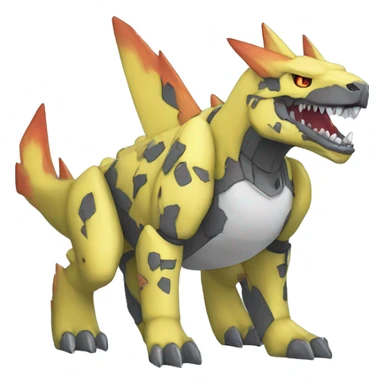  Cool Edgy Digimon-Fakemon-Rex with edgy markings full body sticker