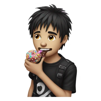 emo boy eat candy sticker