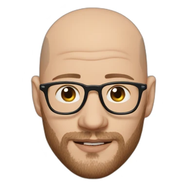 bald tom hardy with glasses sticker