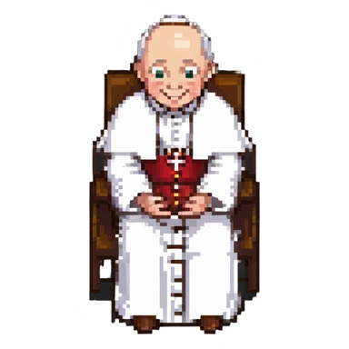 pope smiling, laying hands sticker