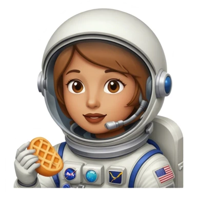 Female astronaut eating  sticker
