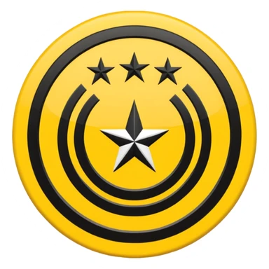 Turkish club Eskişehirspor logo with yellow, black thin stripes and three stars sticker
