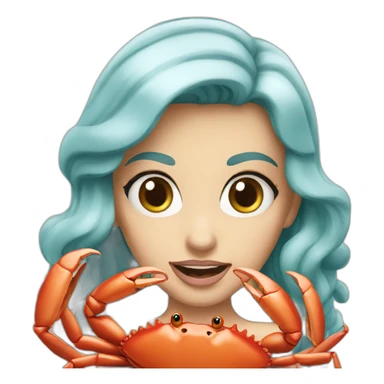 Ariel eat crab sticker