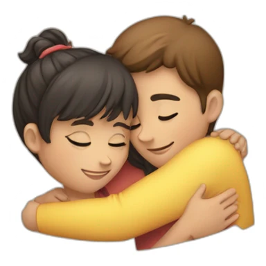 Hug of a boy and a girl sticker