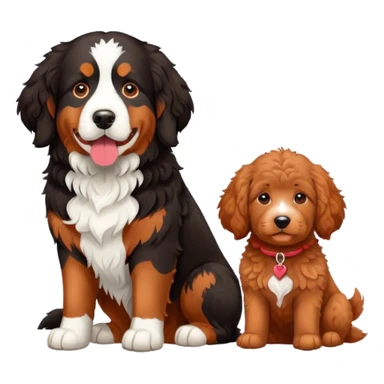 Bernese mountain dog  red golden doodle sticker