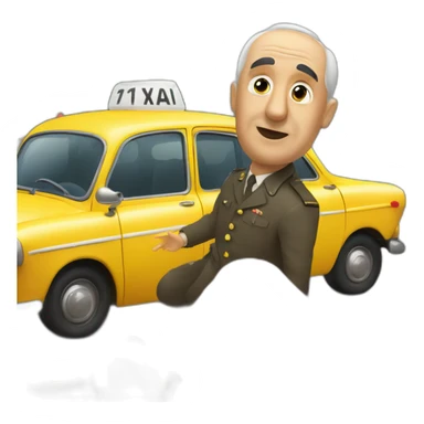 Francisco Franco stopping a taxi sticker