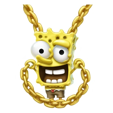 spongebob wearing a chain sticker