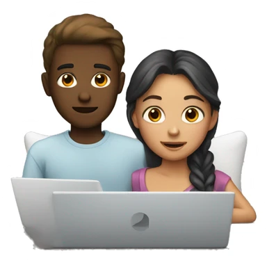 white boy and girl behind laptop sticker