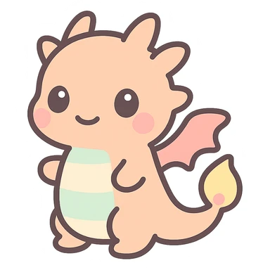 A cute small fire dragon sticker