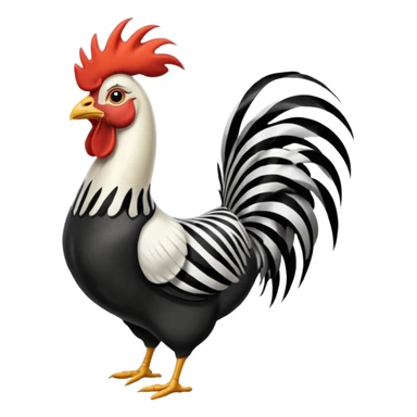 rooster zebra sticker