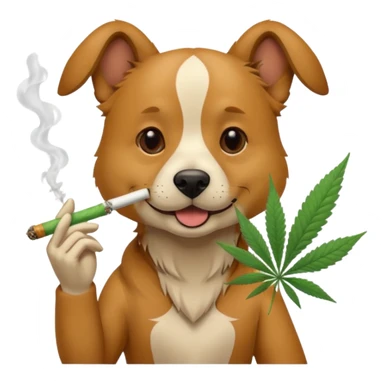a dog smoking weed sticker