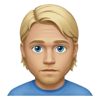 Charlie Hunnam with blue eyes, blonde hair sticker