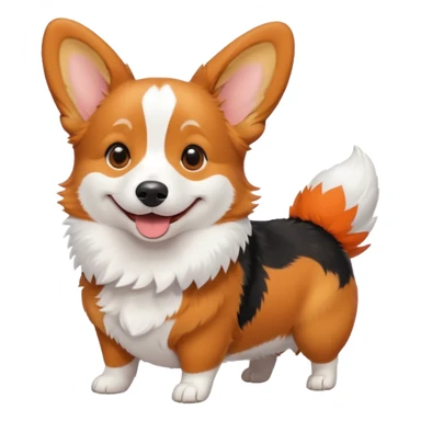 tricolor corgi in snow sticker