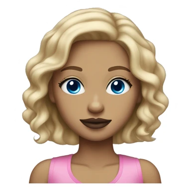 Light skin girl with pink lips, blue eyes, and dirty blonde hair sticker