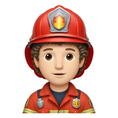 fireman curly hair  sticker