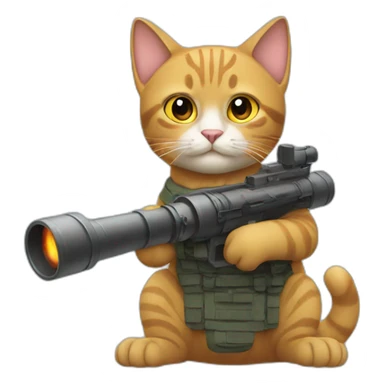 Cat with bazooka sticker
