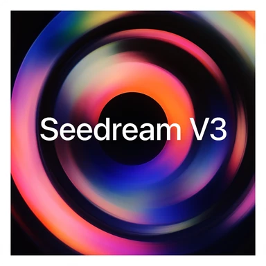 remake this and make "Seedream V3" bit bigger sticker
