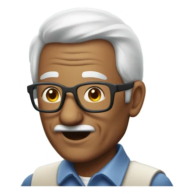 grandpa playing computer game  sticker