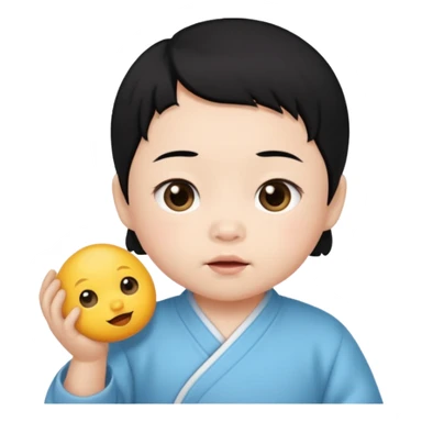 Chinese baby with black hair sticker