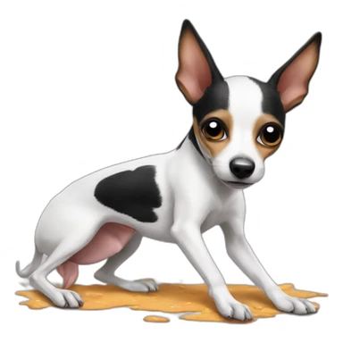 rat terrier playing dead silly on back sticker