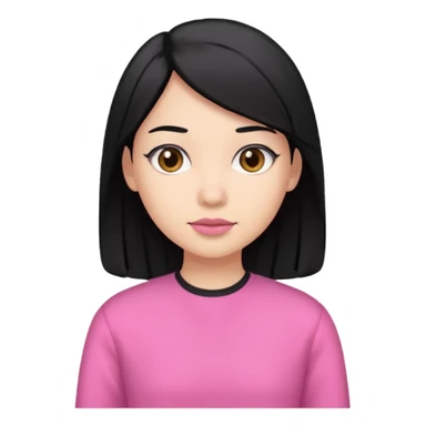 Change clothing to pink and hair to black sticker