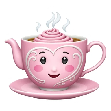 can you make a pink emoji that is aesthetically pleasing, and make it in for of a food or drink, maybe a tea sticker