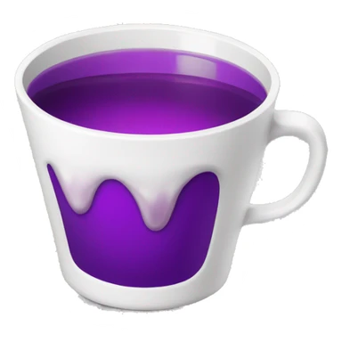 White cup with purple liquid inside sticker