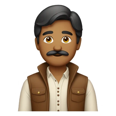 brown indian employ with mustach in casual dress sticker