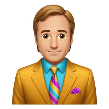Design Saul Goodman in a flashy suit with colorful tie & confident smile. sticker
