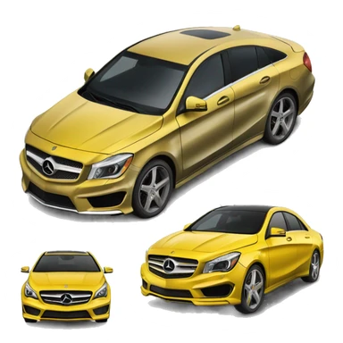 Yellow Mercedes Benz cla Cadillac Escalade  sticker