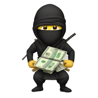 ninja with money sticker