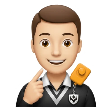 an instructor with a sports referee whistle sticker