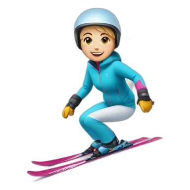 Jeanne qui fait du ski sticker