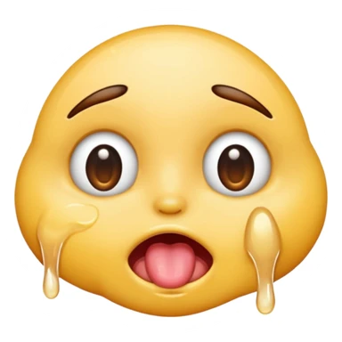 drooling emoji, licking eyes open wide, visible eye bags sticker