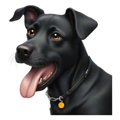 Black dog eating a rat sticker