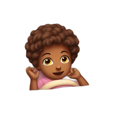 a baby priying in her bed sticker