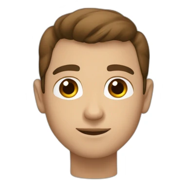 hombre joven de piel blanca, ojos marrones y tupé castaño sticker