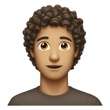 guy with curly hair and brown eyes sticker