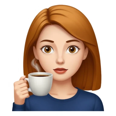 Woman drinking coffee and The edges of the eyes are wide open. sticker
