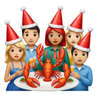 To many people eating lobster at a family party sticker