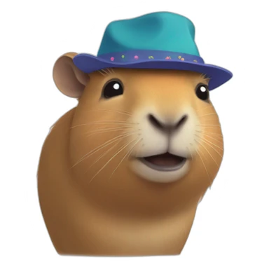 capybara in a festival cap sticker