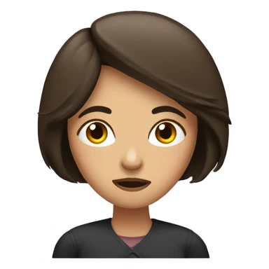 Anxious brunette with a bob woman sticker