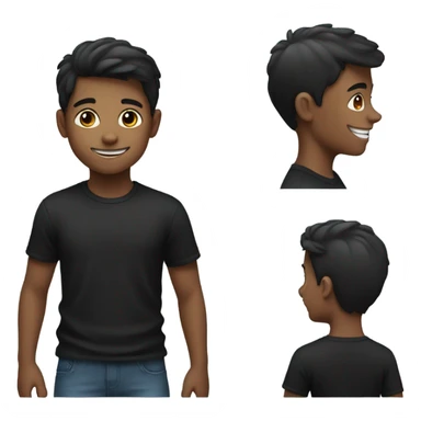 smiling boy in black shirt sticker